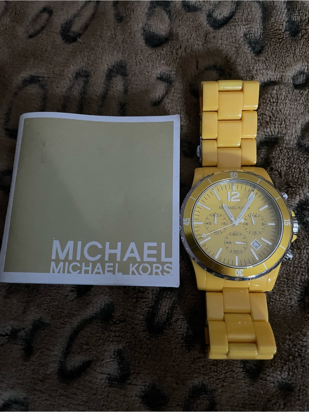 Michael Kors Women Yellow Chronograph Bracelet Watch